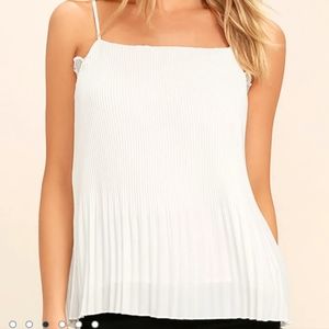None Other White Lace Sleeveless Top